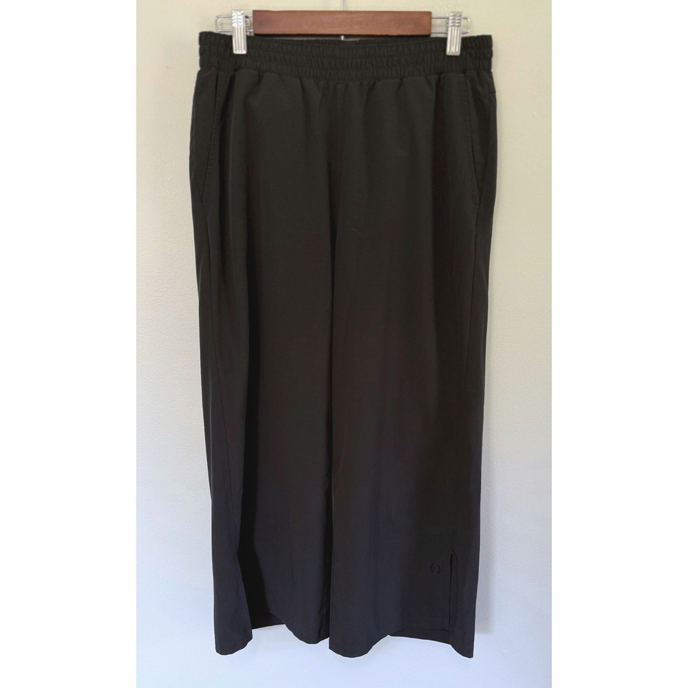 LL Bean Women's Vista Camp Pants Black Wide Leg Stretch Hiking Pants Size Med